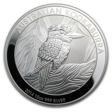 Kookaburra 10 oz 2014 (28.547 oplage), Postzegels en Munten, Verzenden, Losse munt, Zilver