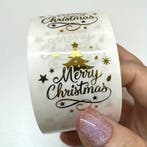 Sluitstickers grotere kerstetiketten chique merry christmas, Ophalen of Verzenden, Nieuw
