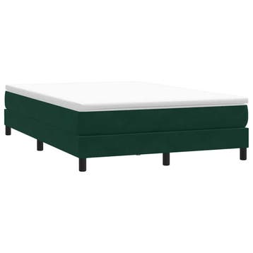 vidaXL Boxspring zonder matras fluweel donkergroen 140x210, Verzenden, Stof, Groen, Nieuw