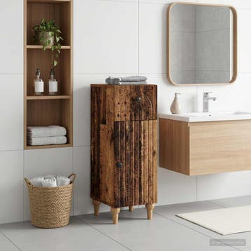 vidaXL Badkamer Opbergkast ALKMAAR Oud hout 30 x 31 x 80 cm, Verzenden, Nieuw