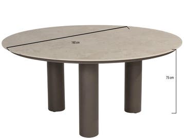 Arizona dining tuintafel 160xH75 cm rond keramiek 4 Seasons, Tuin en Terras, Tuintafels, Ophalen of Verzenden, Nieuw