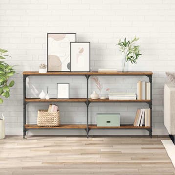 vidaXL Wandtafel Oud Hout 150 x 29 x 75 cm Geperst Hout en, Minder dan 45 cm, Verzenden, Nieuw, 70 cm of meer