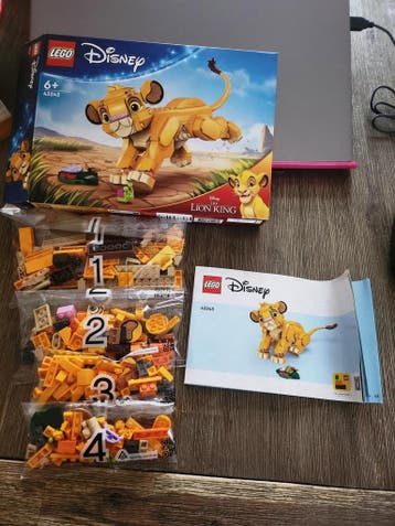 LEGO Disney Jonge Simba de Leeuwenkoning 43247, Zo goed als nieuw, Complete set, Lego, Disney