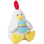 Pluche witte kip knuffel met paasei 16 cm - Knuffel kippen, Verzenden, Nieuw