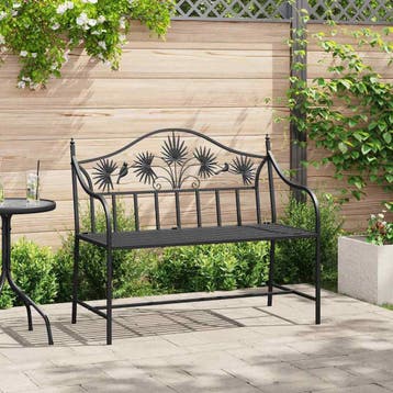 vidaXL Tuinbank Zwart 104 x 52,5 x 89 cm Staal, Verzenden, Nieuw, Metaal