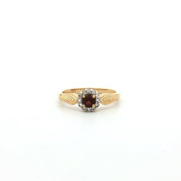 Zonder minimumprijs - Ring Zilver - 0.54ct. tw. Granaat -, Nieuw