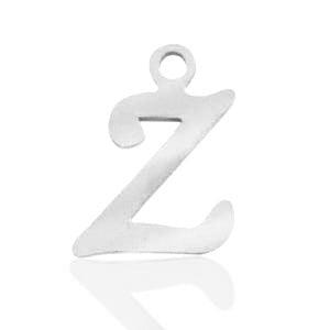 Roestvrij stalen (RVS) Stainless steel bedels initial Z, Ophalen of Verzenden, Nieuw, Bedel