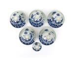 5 porseleinen kop en schotels, 6 deksels, Daoguang 1830-1850