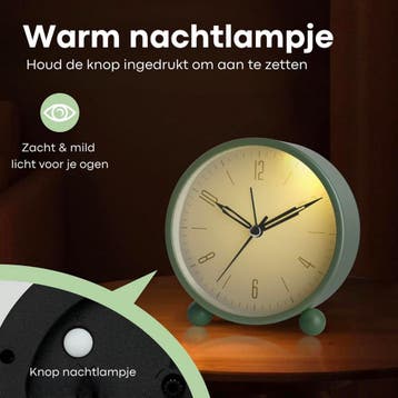 Tyme Wekker Analoog Zonder Tikgeluid - Duidelijk leesbaar -, Ophalen of Verzenden, Nieuw