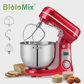 BioloMix Keukenmachine 1200W - 6L RVS Kom, Stille DC Motor &, Verzenden, Nieuw