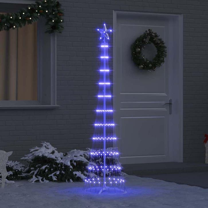 vidaXL LED Kerstboom met 230 LED Blauw 51 x 51 x 190 cm, Diversen, Kerst, Nieuw, Verzenden