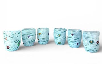 Drinkservies voor 6 (6) - Glas - Set Murano glazen