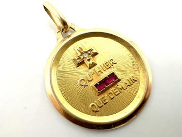 Zonder minimumprijs - A. Augis - Hanger - 18 karaat Geel, Sieraden, Tassen en Uiterlijk