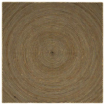vidaXL Gebied Tapijt Naturel en Zwart 240 x 240 cm Jute, Verzenden, Nieuw, Zwart