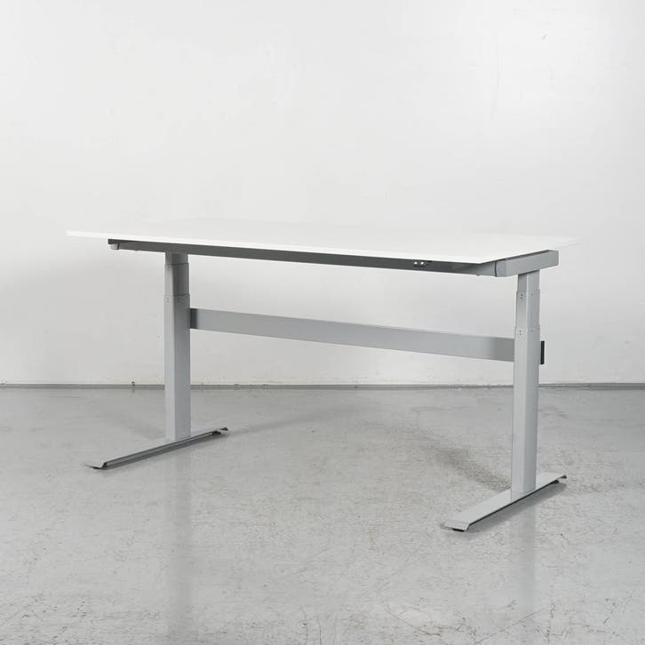 Elektrisch zit-sta bureau Solidesk - Wit blad - 160 x 80 cm, Huis en Inrichting, Bureaus, Ophalen of Verzenden