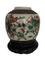 Pot - Porselein - Familie verte - Craquelé, Antiek en Kunst