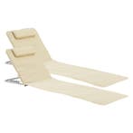 [en.casa] Strandmat Cellorigo met rugleuning set van 2 beige, Tuin en Terras, Tuinsets en Loungesets, Verzenden, Nieuw