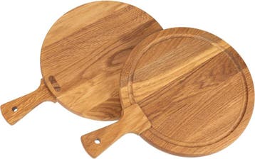 Ronde Houten Snijplank met Handvat en Sapgoot / Serveerp...