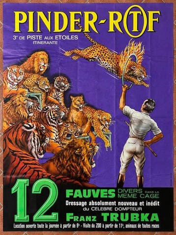 Cirque Pinder ORTF - Large Original Circus Affiche 158x115