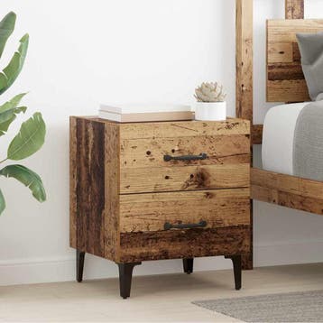 vidaXL Bed kast Oudhout 40 x 35 x 47,5 cm Bewerkt hout, Minder dan 45 cm, Verzenden, Nieuw, Minder dan 55 cm