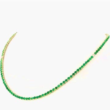 Halsketting - 14 karaat Geel goud - 13.27ct. tw. Smaragd -, Nieuw