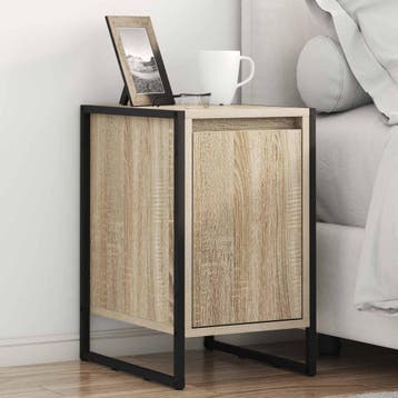 vidaXL Nachtkastje 2 st Sonoma 39,5 x 30 x 50 cm Bewerkt, Huis en Inrichting, Minder dan 45 cm, Verzenden, Nieuw, Minder dan 55 cm