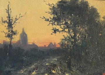 J Hilverdink (1813-1902), Toegeschreven aan - Landschap met