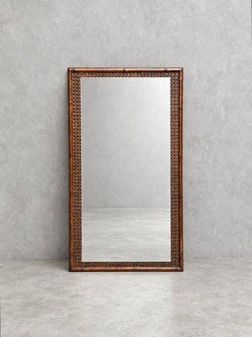 Wandspiegel - Bamboe, Rattan, Glas