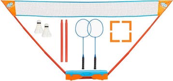 Get &amp; Go Badminton Set - Met Koffer - Blauw/Oranje - 295, Sport en Fitness, Badminton, Ophalen of Verzenden, Zo goed als nieuw
