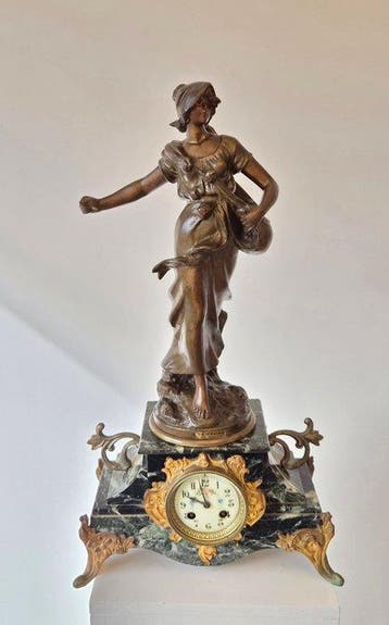 Pendule - Marmer, Zinklegering - 1900-1910