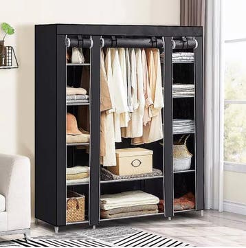 Opvouwbare stoffen kledingkast met ritsdeur en metalen frame, Huis en Inrichting, Kasten | Kledingkasten, Verzenden, Nieuw