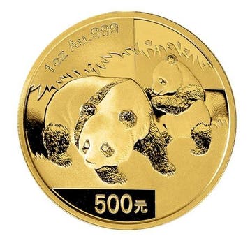 China. 500 Yuan 2008 1 oz ¥500 CNY Chinese Gold Panda BU