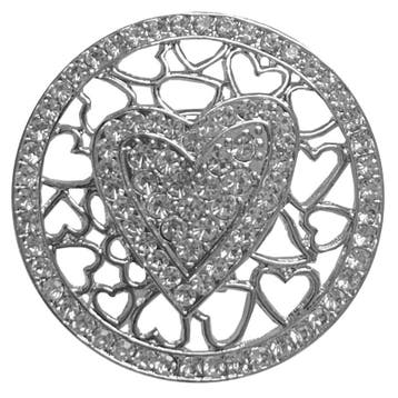 Fako Bijoux - Magneet Broche XL - Hart Kristal Rond -, Verzenden, Nieuw