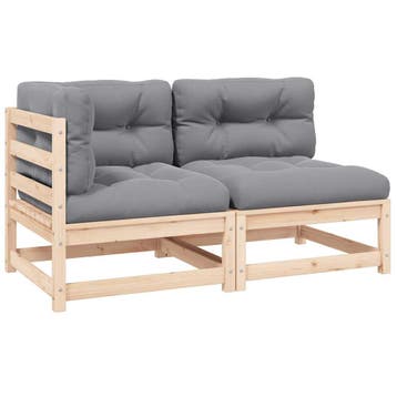 vidaXL 2-delige Loungeset met kussens massief grenenhout, Verzenden, Nieuw, Loungeset