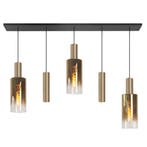 Moderne Hanglamp | Zwart | 2 x GU10 Gouden kokers, Huis en Inrichting, Lampen | Hanglampen, Nieuw, Ophalen of Verzenden, Modern