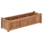 vidaXL Plantenbak verhoogd 100x30x25 cm massief teakhout, Tuin en Terras, Minder dan 30 cm, 100 cm of meer, Verzenden, Nieuw
