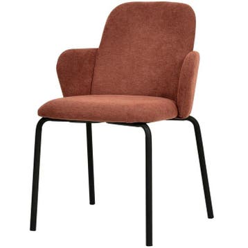 Stoel | PADDY | Stof/Metaal | Bruin-Rood | Zwart Frame |, Zakelijke goederen, Horeca | Keukenapparatuur, Verzenden, Nieuw in verpakking