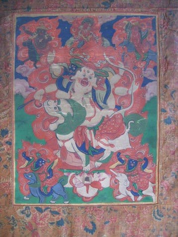 Pehar Gyalpo - Textiel - Tibet - 19e eeuw, Antiek en Kunst