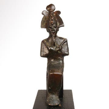 Oud-Egyptisch Brons Osiris Zittend op Zijn Troon