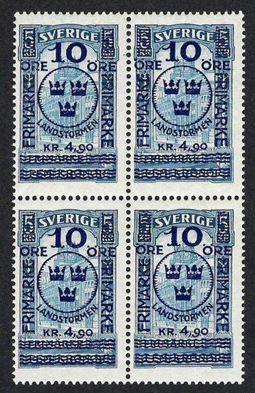 Zweden 1931 - Postkantoor 10o/5k overdrukblok - N. 86, Gestempeld