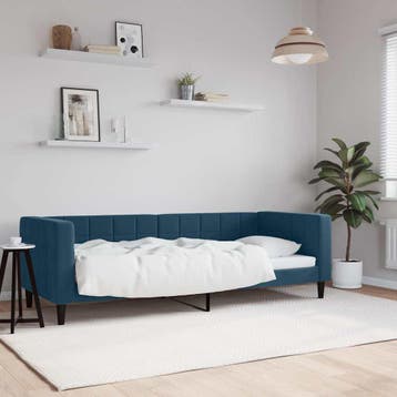 vidaXL Slaapbank 80x200 cm fluweel blauw, Eenpersoons, Nieuw, 80 cm, 200 cm