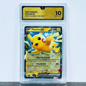 Pokémon Graded card - Pikachu ex 053 - 30th Anniversary –, Nieuw