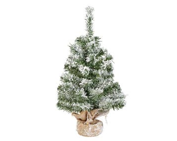 Imperial kunst kerstboompje 45 cm, besneeuwd, jute zak, voor, Ophalen of Verzenden, Nieuw