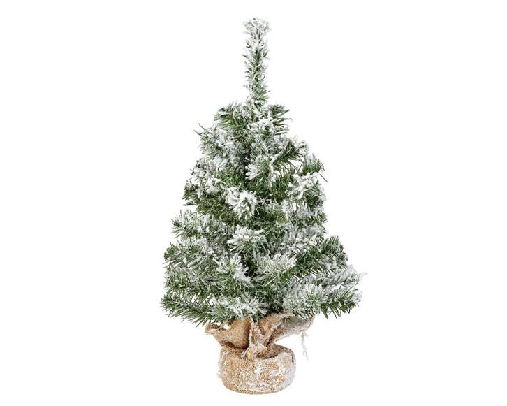 Imperial kunst kerstboompje 45 cm, besneeuwd, jute zak, voor, Huis en Inrichting, Woonaccessoires | Kunstplanten en Kunstbloemen