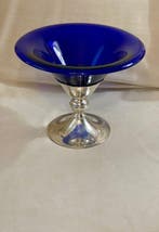 Tafelmiddenstuk - Kristal, .925 zilver - Kobaltblauw glas