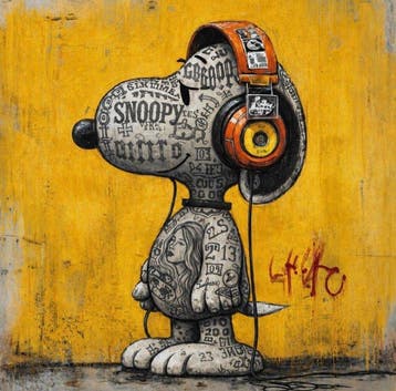 ERIC BRUMETTE - SNOOPY SAVED MY LIFE 59 - Toile L - LIMITED, Antiek en Kunst