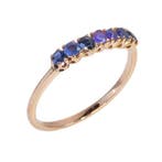 Zonder minimumprijs - Ring - 18 karaat Roségoud - Saffier ,, Nieuw