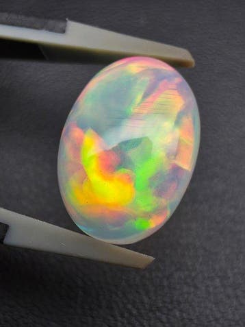 Wit, Meerkleurig Opaal - 6.02 ct - Antwerp Laboratory for, Nieuw