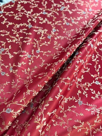 Fleur d’or - Elegante tessuto San Leucio rosso bordeaux