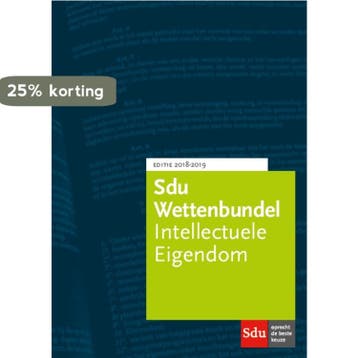 Sdu Wettenbundel Intellectuele Eigendom. / Studiejaar, Verzenden, Nieuw